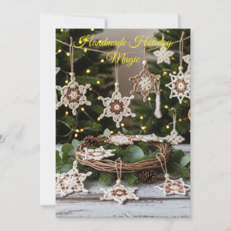 Boho Crochet Snowflake Weihnachtsschmuck Einladung