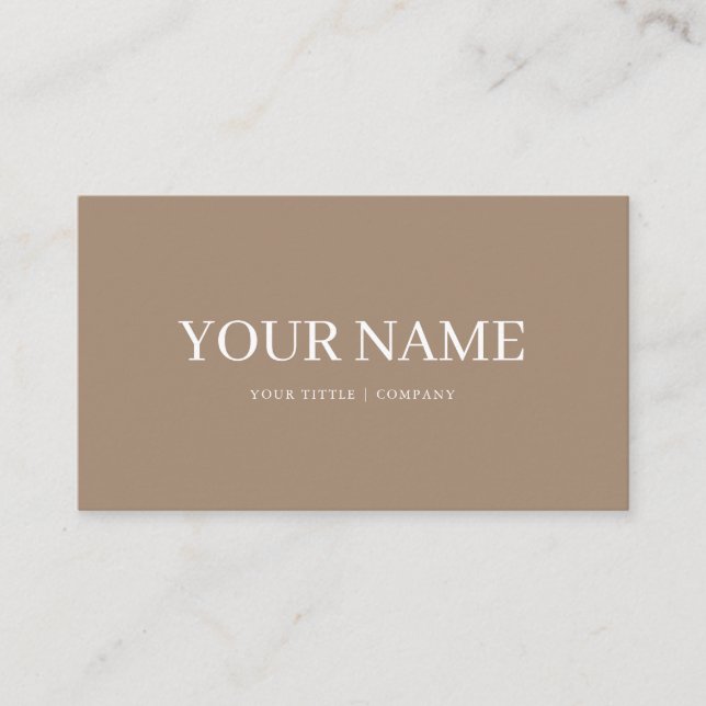 Boho Custom Brown Simple Business Card Visitenkarte (Vorderseite)