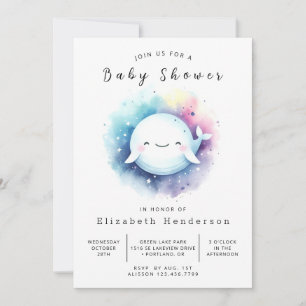 Boho Custom Whale Baby Shower Einladung