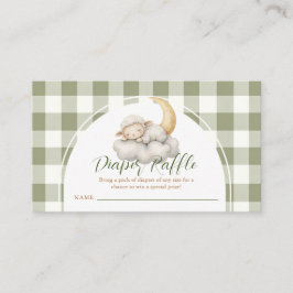 Boho Cute A little lamb baby shower Diaper Raffle Begleitkarte