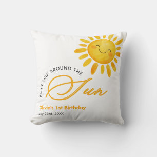 Boho Cute Erste Reise um die Sonne 1. Geburtstag Kissen