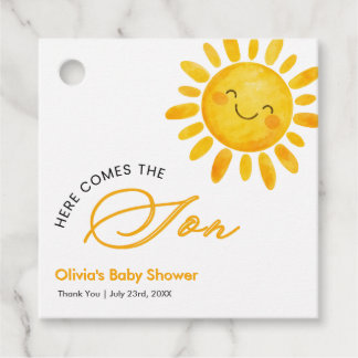 Boho Cute Here Comes the Sun Baby Shower Geschenkanhänger