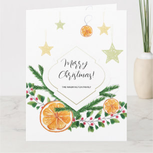 Boho Cute Muster Winter Zitrus Karte