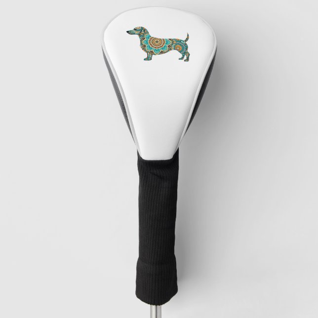 Boho Dackel Golf Head Cover Headcover (Vorderseite)