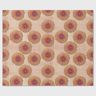 Boho Dahlia Floral Rustic Country Wrapping Paper Geschenkpapier