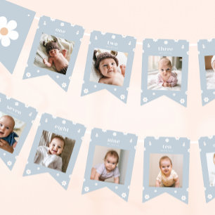 Boho Daisy Banner zum ersten Geburtstag Foto