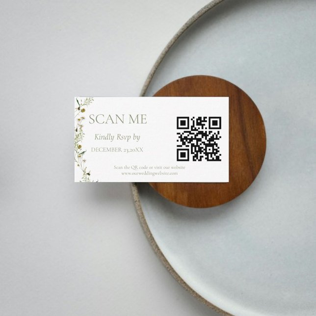 Boho Daisy Beidge Wildblume Hochzeit Begleitkarte (Von Creator hochgeladen)