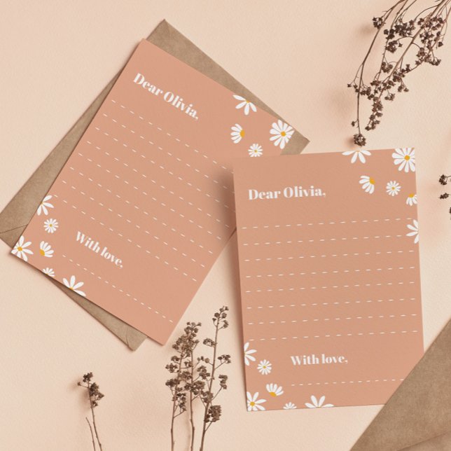 Boho Daisy Birthday Time Capsule Note Card Dankeskarte (Von Creator hochgeladen)