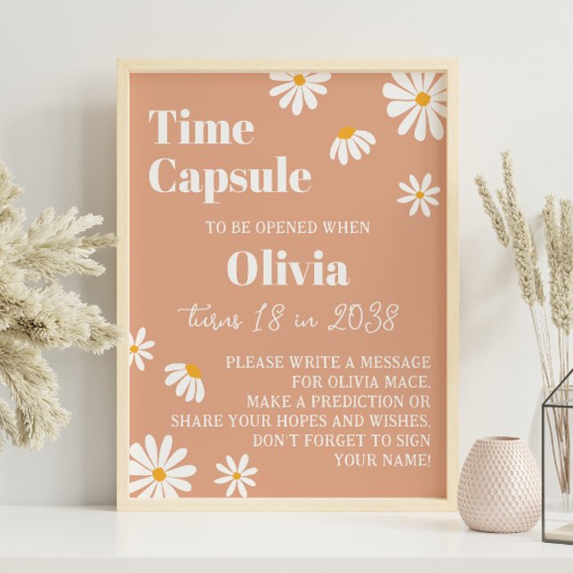 Boho Daisy Birthday Time Kapsel Poster (Von Creator hochgeladen)
