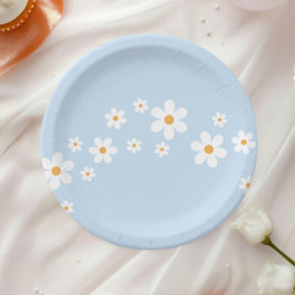 Boho Daisy Blue Baby Showpaper Teller
