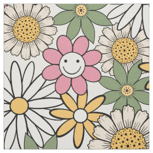 Boho Daisy Blume 70er Groovy Floral Stoff