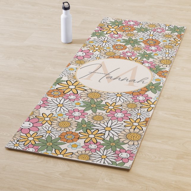 Boho Daisy Blume 70er Groovy Floral Yogamatte (Beispiel)