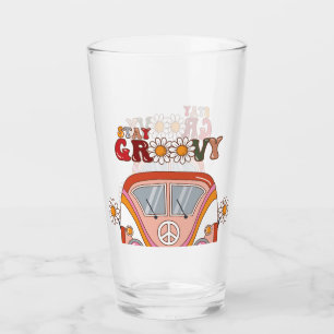 Boho Daisy Blume Retro Groovy Blumendesign Glas
