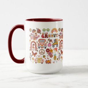 Boho Daisy Blume Retro Groovy Blumendesign Tasse