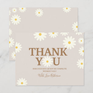 Boho-Daisy-Blumen-Baby-Shower-Dankeskarten Dankeskarte