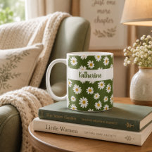 Boho-Daisy-Blumenmuster Grün