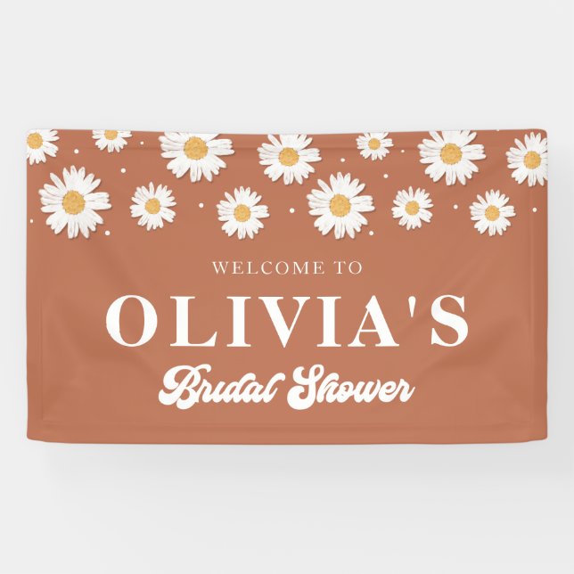 Boho Daisy Brautparty Willkommen Banner (Horizontal)