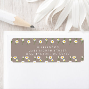 Boho Daisy Chain Floral Taupe Rücksendeadresse