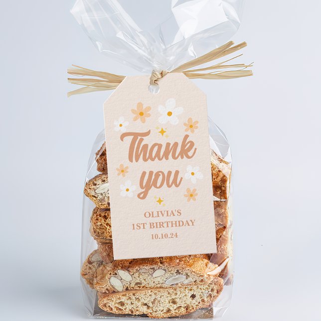 Boho Daisy Danke Party Geschenkanhänger (Von Creator hochgeladen)