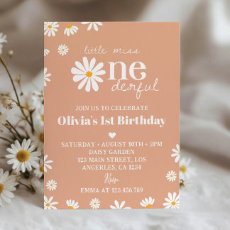 Boho Daisy Einladung zum 1. Geburtstag