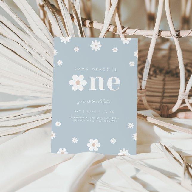 Boho Daisy Einladung zum ersten Geburtstag (Von Creator hochgeladen)