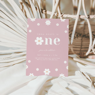 Boho Daisy Einladung zum ersten Geburtstag