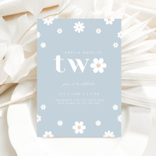 Boho Daisy Einladung zum zweiten Geburtstag