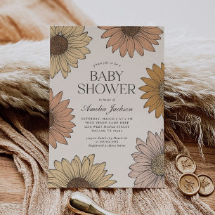 Boho Daisy Floral Baby Shower Einladung