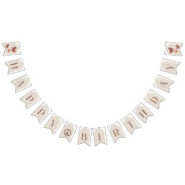 Boho Daisy Floral Happy Birthday Bunting Sign Wimpelkette