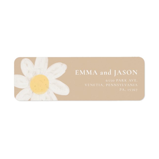 Boho Daisy Floral Return Address Label (Vorne)
