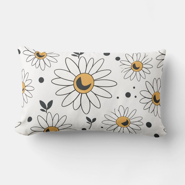 Boho Daisy Floral Throw Pillow Lendenkissen (Vorderseite)