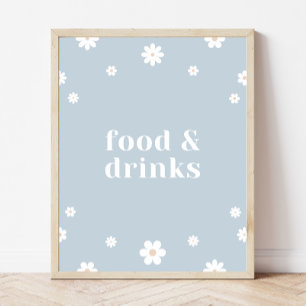 Boho Daisy Food & Drinks Geburtstagsparty Unterzei Poster