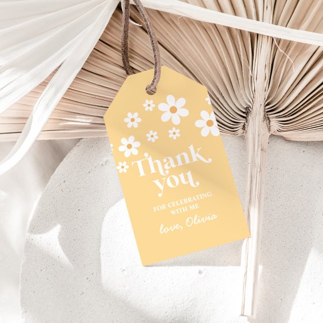 boho daisy gelb danke Ihnen für Gift Tags Geschenkanhänger (Von Creator hochgeladen)