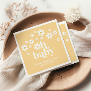 Boho-Daisy-gelbe Baby-Shower-Servietten Serviette