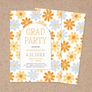 Boho Daisy Open House Grad Party Einladung