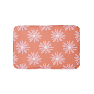 BOHO Daisy Pattern Salmon Color Retro Badematte