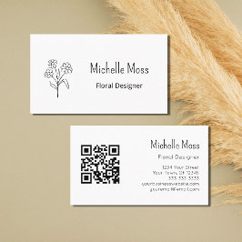 Boho Daisy QR-Code Einfaches Blumendesigner Visitenkarte