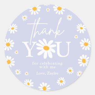 Boho Daisy Two Wild 2. Geburtstag Gastgeschenke Runder Aufkleber