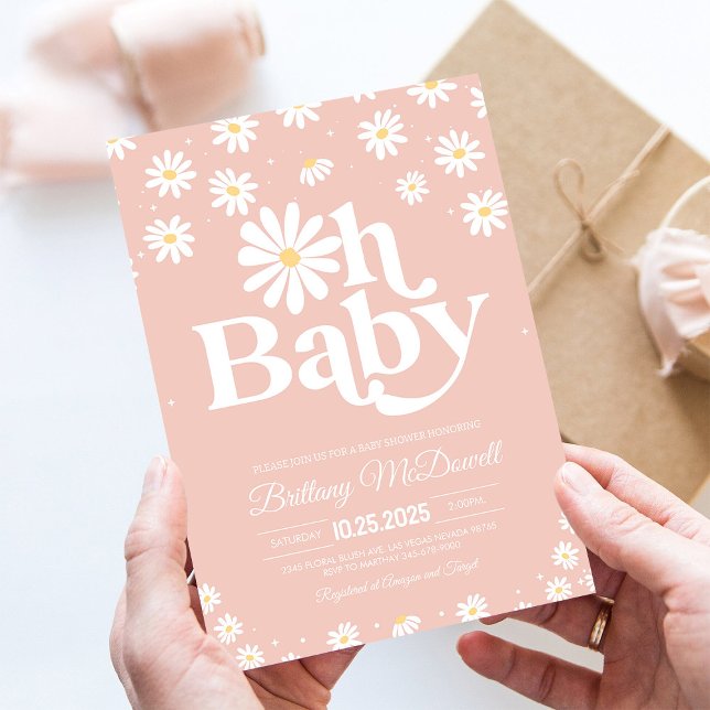 Boho Daisy Wild One Baby Shower Einladung (Von Creator hochgeladen)