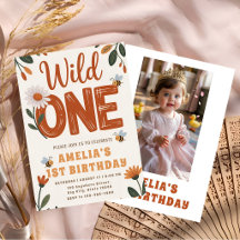 Boho Daisy Wild One Erster Geburtstag Foto