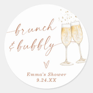 Boho-Dankeschön-Aufkleber Brunch & Bubbly Runder Aufkleber