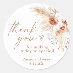 Boho Dankeschön Favor Sticker