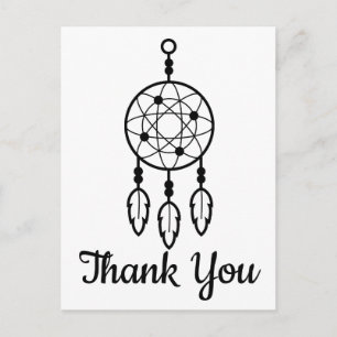 Boho Dankeschön Traumfänger Native American Schwar Postkarte