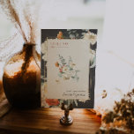 Boho Dark Floral Greenery Botanical | Hochzeit Tischnummer<br><div class="desc">Tischnummern verbessern das Aussehen Ihrer Tischdecke und legen die Touch auf Ihren besonderen Tag. Personalisierter Textdruck der Namen oder Zahlen Ihrer Tabellen. Die Blumen- und Boho-inspirierten Farbtöne dieser Palette verleihen der reinen Frühlingsmagie eine ganz besondere Note. Weiche, antike Orange führt durch die sonnigen Farbtöne, die sich auf eine erdgeschichtliche Weise...</div>