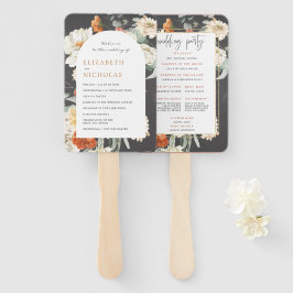 Boho Dark Floral Greenery | Hochzeitsprogramm Fächer