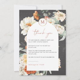 Boho Dark Floral | Hochzeitskarte Dankeschön Karte