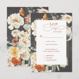 Boho Dark Floral | HochzeitsrSVP RSVP Karte