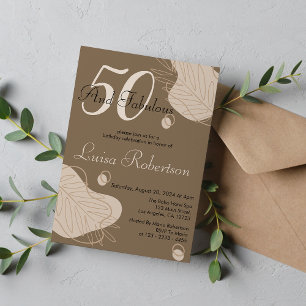 Boho Dark Modern Leaf Alle Alten Geburtstag Einladung