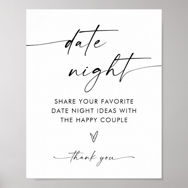 Boho Date Night Ideas, Moderne Minimalistisch Brid Poster (Vorne)