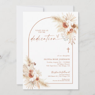 Boho Dedication-Einladung   Pampas Grass Boho Tauf Einladung